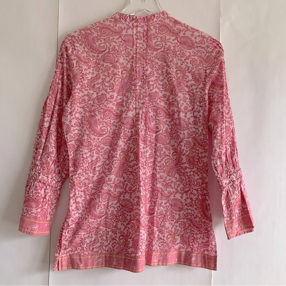 Robert Graham Sonnet Floral Paisley Embellished tunic top pink - Picture 2 of 14